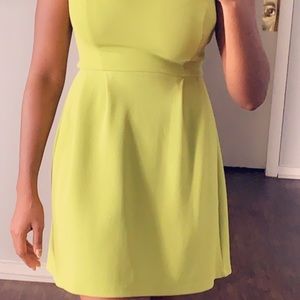 ❌SOLD❌ Enfocus Lime Green Mini Skater Dress